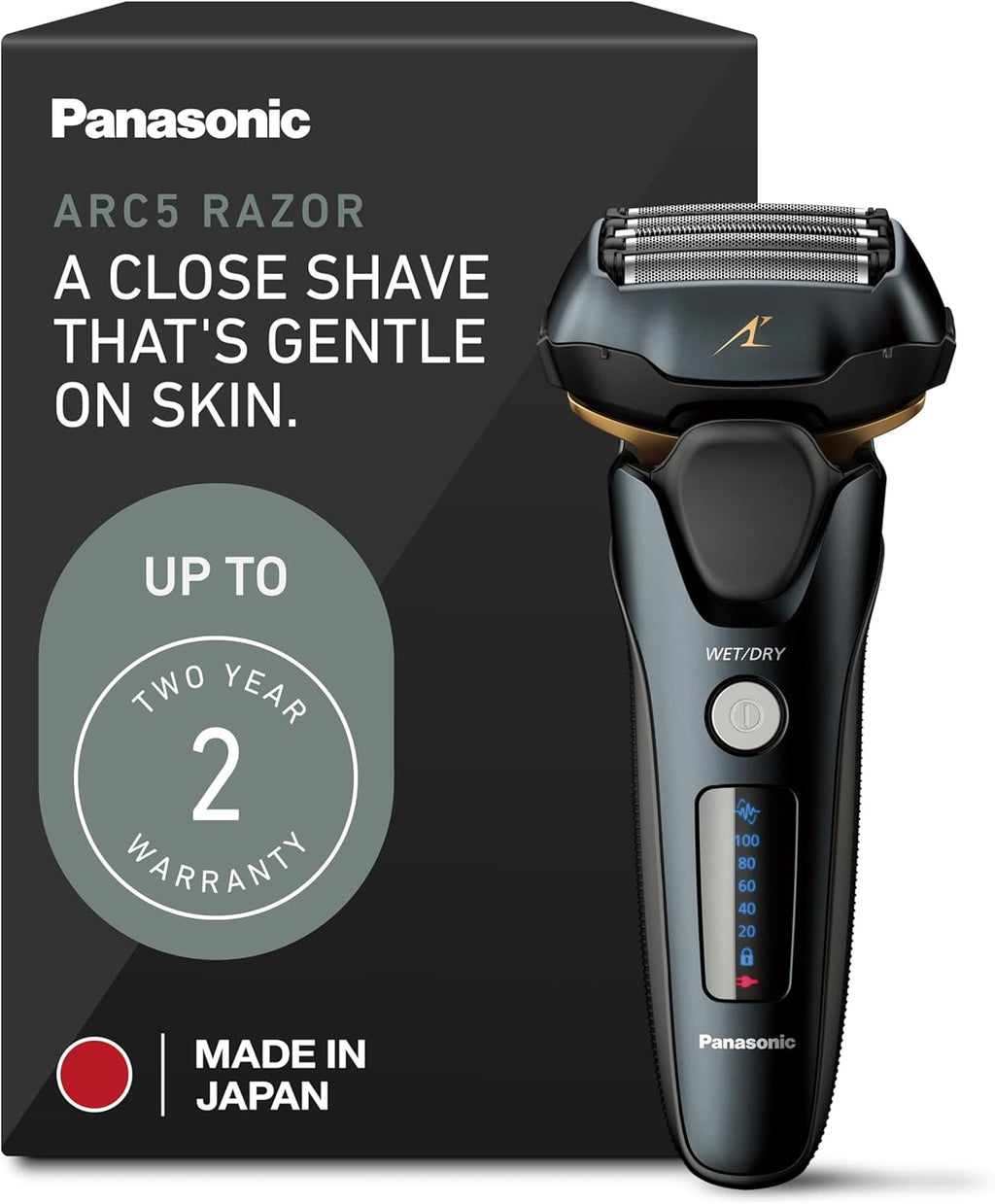 Panasonic ARC5 Electric Razor for Men with Pop-Up Trimmer, Wet/Dry 5-Blade Shaver, Men's Electric Razors for Shaving Face with Intelligent Shave Sensor and 16D Pivoting Head, ES-LV67-K (Black)