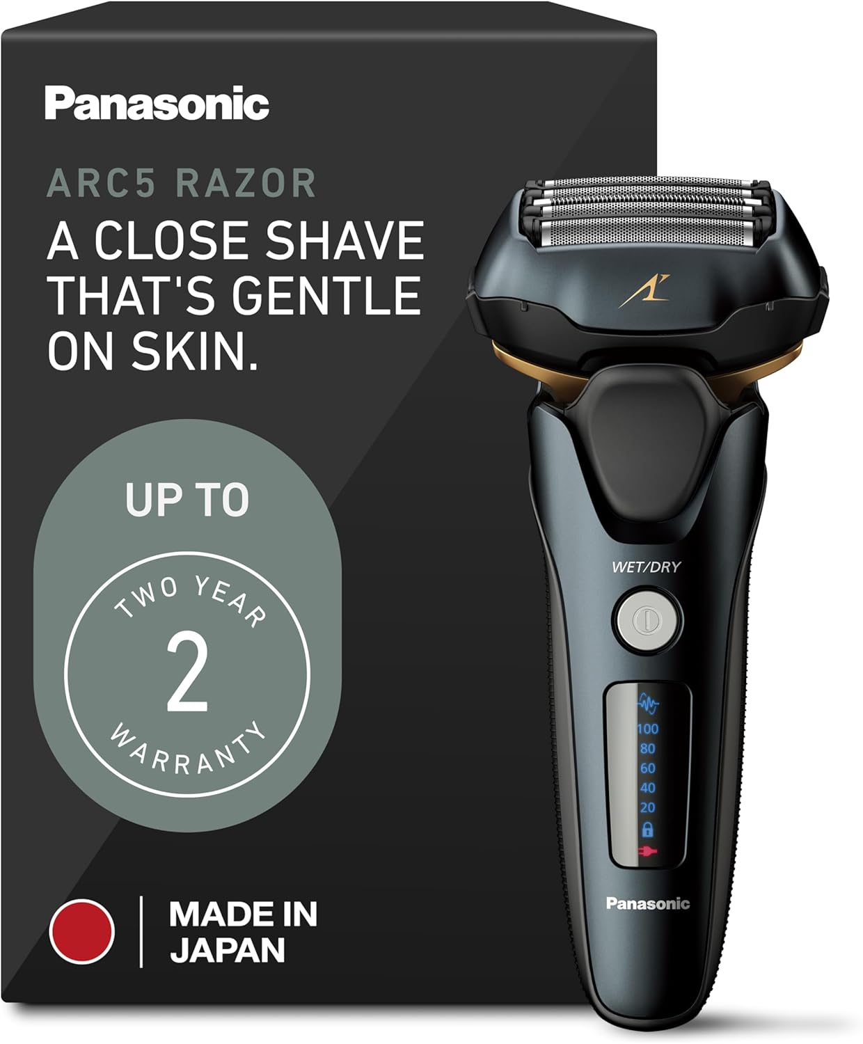 Panasonic ARC5 Electric Razor for Men with Pop-Up Trimmer, Wet/Dry 5-Blade Shaver, Men's Electric Razors for Shaving Face with Intelligent Shave Sensor and 16D Pivoting Head, ES-LV67-K (Black)