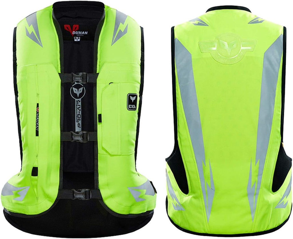 Motorcycle Airbag Vest Inflatable Impact Relief Vest Nylon 600D Fabric, Wear-resistant And Tear-resistant Suitable For Riding, Horse Riding And Outdoor Sports (60CC Cylinder Capacity, Without CO2 Cyli