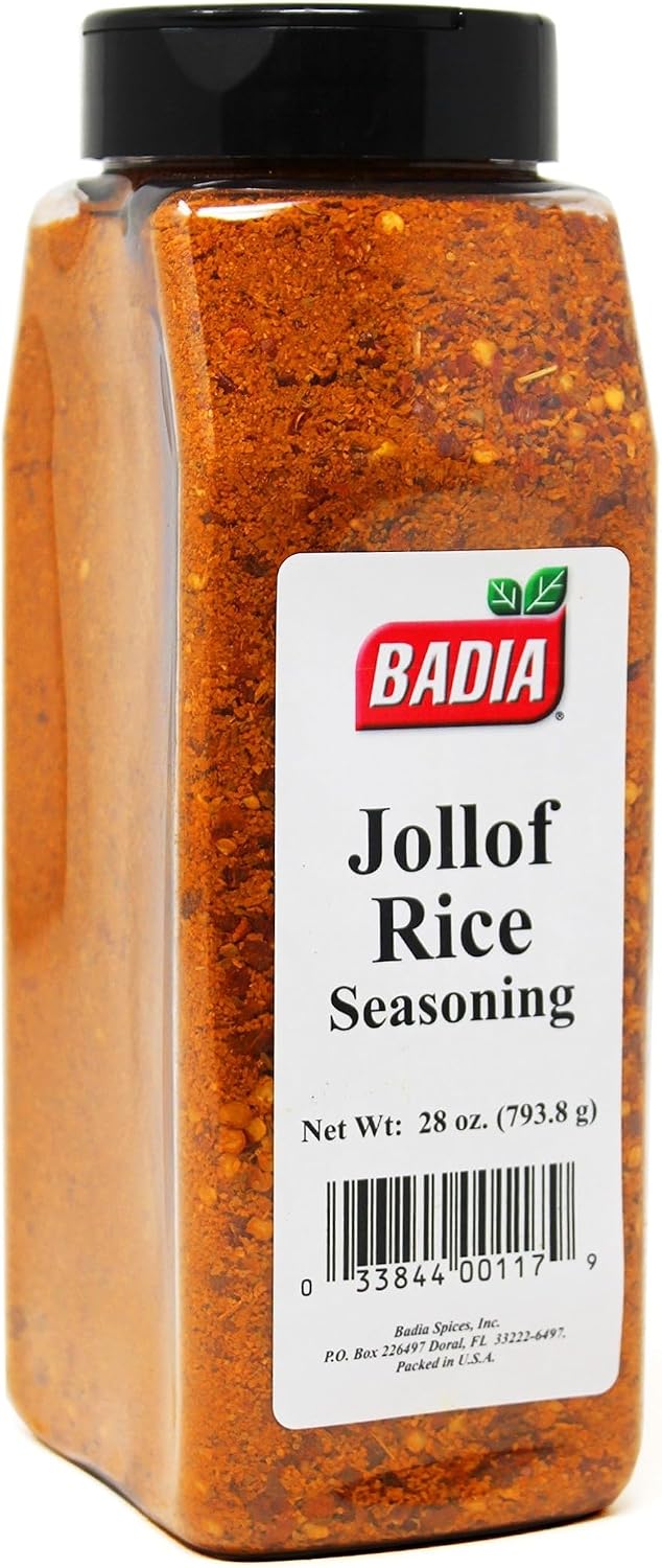 Badia Jollof Rice Seasoning, 28 oz – African Blend of Tomato, Peppers, Onion & Spices, Bold Savory Flavor, Gluten Free