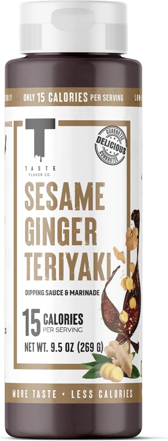 Taste Flavor Co. Wing Sauce and Marinade, Great Tasting, Keto Friendly, Low-Calorie Sauce (Sesame Ginger Teriyaki)