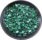 Erliway 100g Natural Malachite Crystal Chips, 7-9mm Tumbled Chips Crushed Crystal Stone, Polished Crystal Chip for Vase Filler, Healing Tumbled Crystal Chip for Reiki Crystal Jewelry Making Home Decor