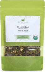 Biokoma Organic Mistletoe Dried Herb 100g (3.55oz) In Resealable Moisture Proof Pouch, USDA Certified Organic - Herbal Tea, No Additives, No Preservatives, No GMO, Kosher