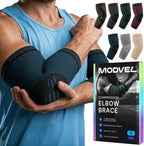 MODVEL [2 Pack Elbow Brace - Compression Support Sleeve for Joint Pain Relief, Recovery, Tendonitis, Tennis & Golfer's Elbow - Workout & Weightlifting Arm Wrap - For Men & Women. (Blue)
