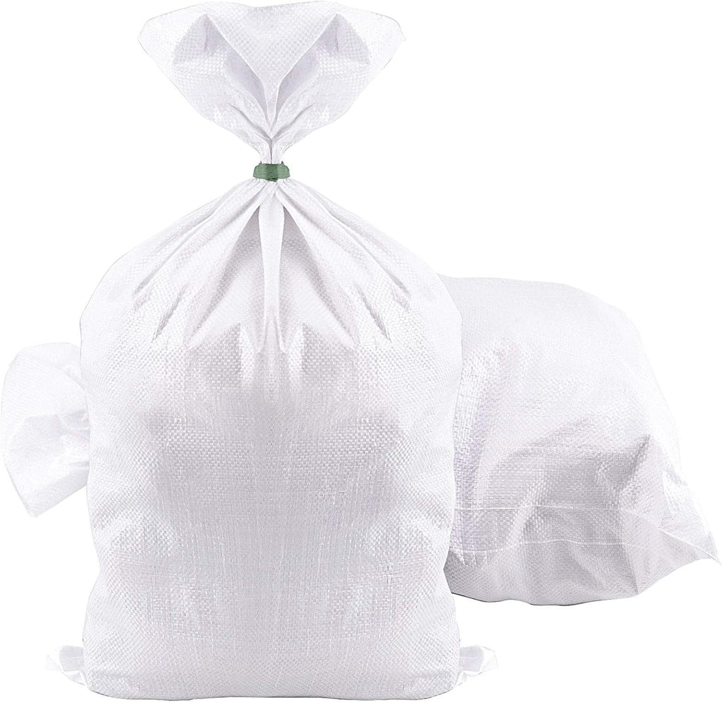 100 Packs 18 x 30 inches Empty Sand Bags, Heavy Duty Woven Polypropylene White Sandbags UV Protection Earth Bags for Flood Protection Industrial Construction Photography
