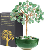 Handcrafted Green Aventurine Abundance Tree with Ceramic Base,5 Inch Natural Crystal Feng Shui Bonsai for Prosperity,Harmony & Energy Flow,Premium Healing Stone Decor for Home & Sacred Spaces