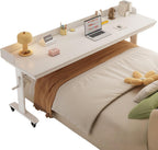 Over The Bed Table with Wheels,Adjustable Height Rolling Bed Desk - Mobile Laptop Cart for Home Office,Hospital, Bedroom Work,Fits King Size Beds