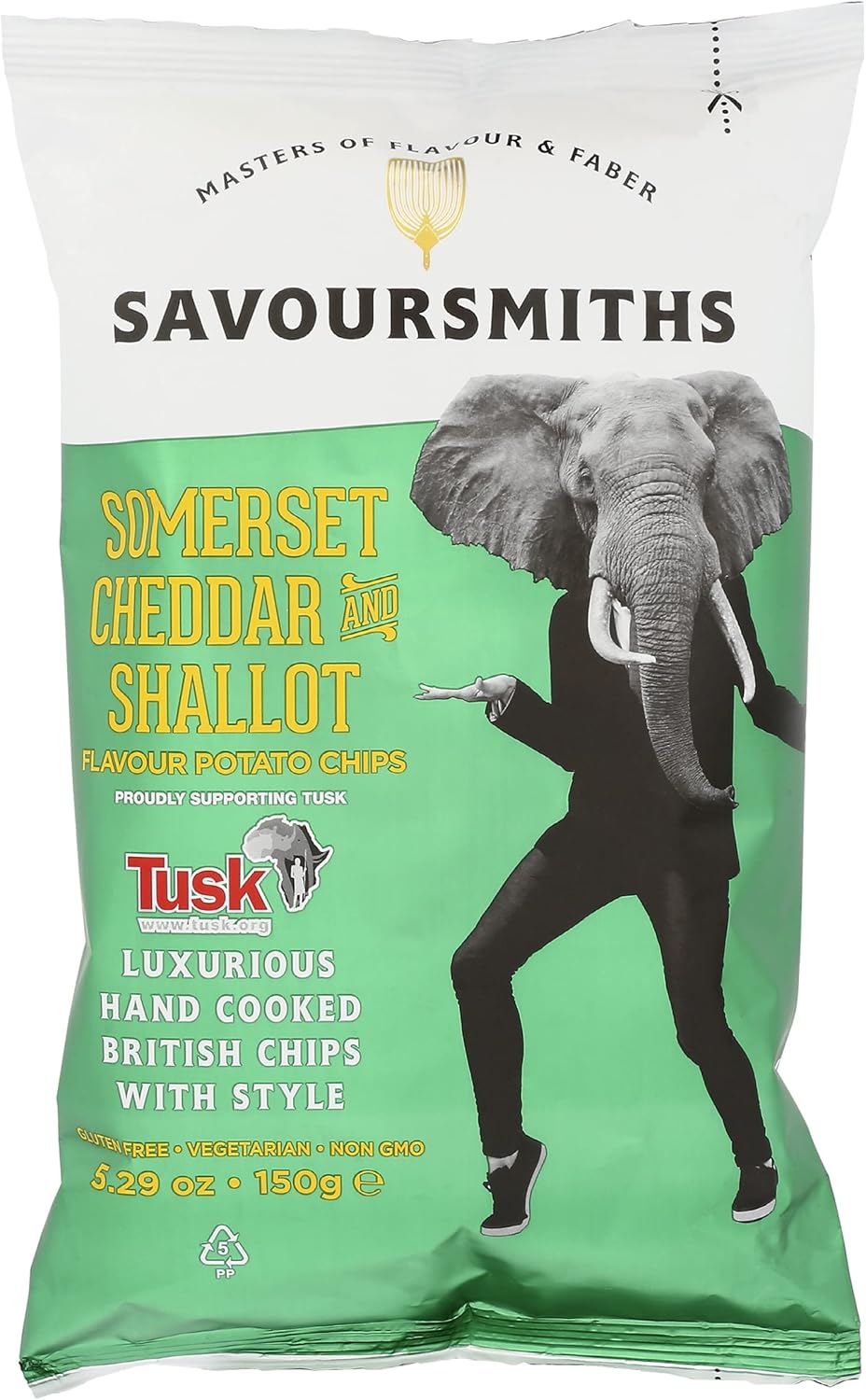 Savoursmiths Somerset Cheddar & Shallot Flavored Potato Chips, Non GMO, 5.29 Ounces (Pack Of 12)