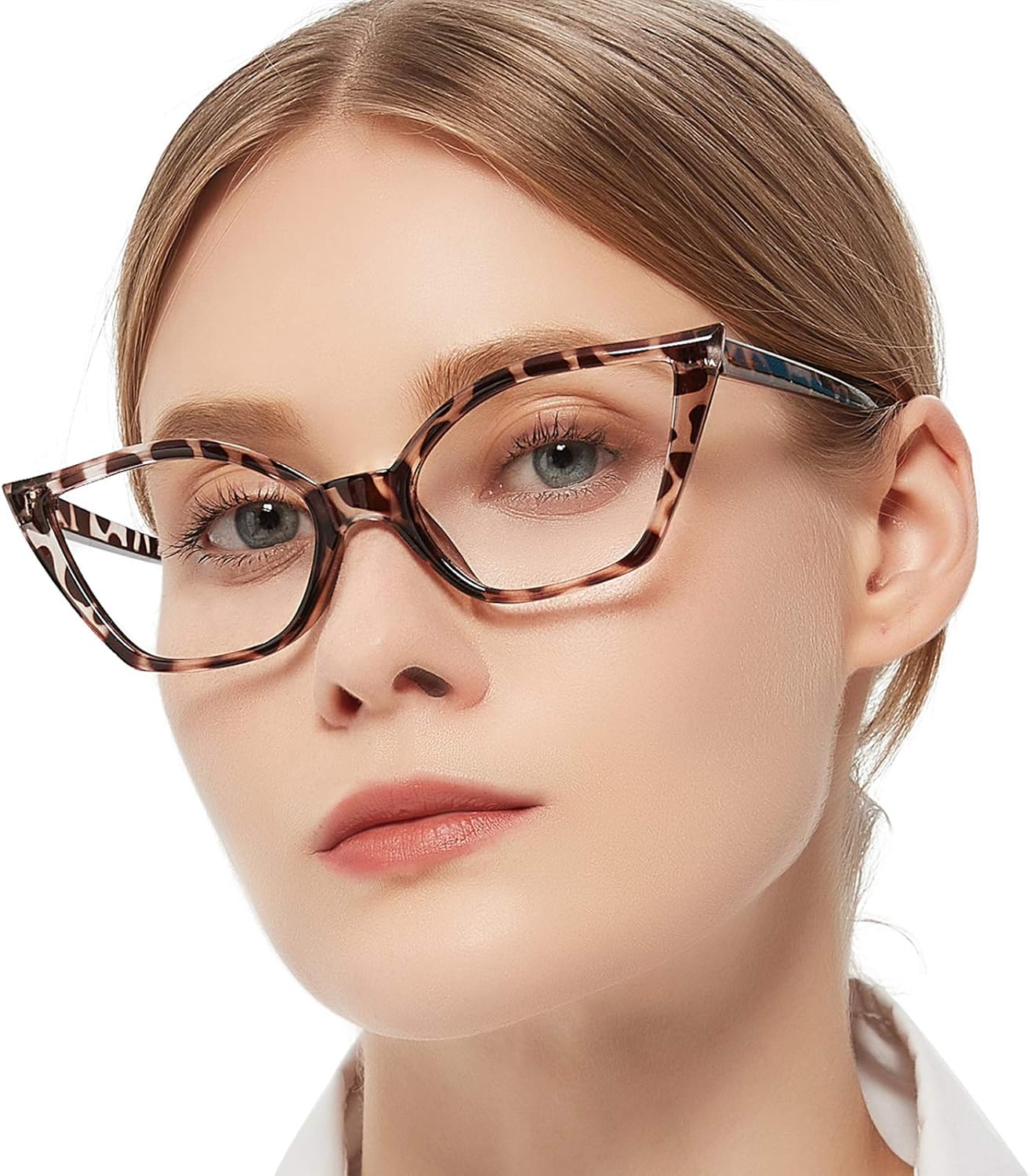 MARE AZZURO Cat Eye Reading Glasses Women Cute Readers 0 1.00 1.25 1.50 1.75 2.00 2.25 2.50 2.75 3.00 3.50 4.00 5.00 6.00 (Brown, 1.5)