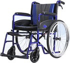 Aluminum Multifunctional Manual Wheelchair,Standard Folding Wheelchair for Adults,Lightweight Transport Wheelchair with Handbrakes,220 lbs Capacity