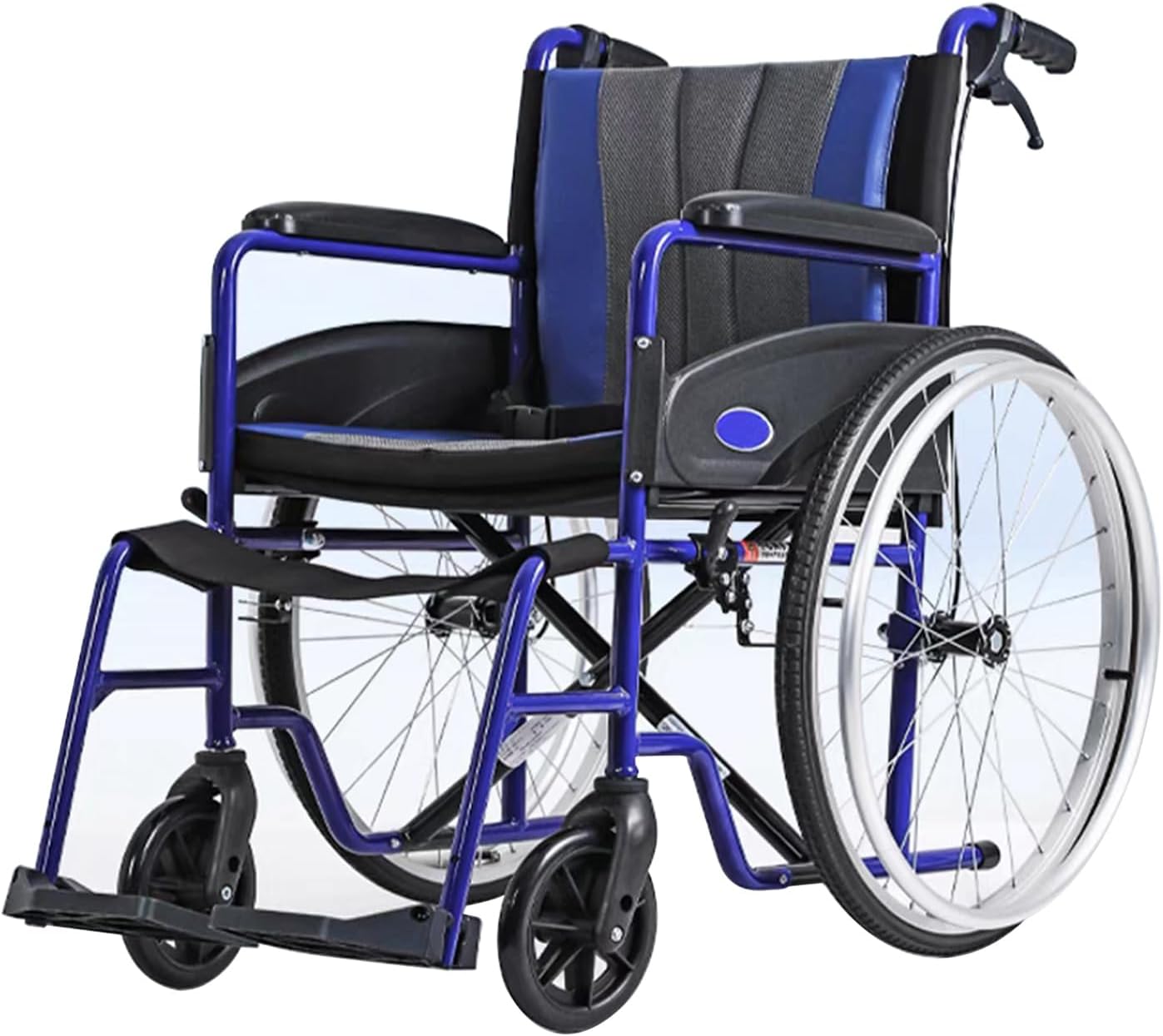 Aluminum Multifunctional Manual Wheelchair,Standard Folding Wheelchair for Adults,Lightweight Transport Wheelchair with Handbrakes,220 lbs Capacity