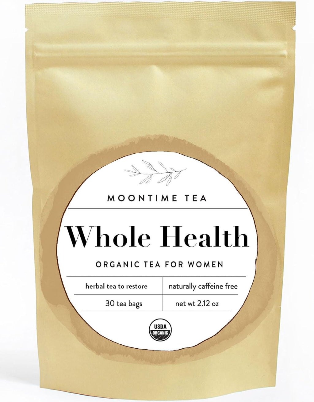 Organic Whole Health Tea, 30 Tea Bags with Turmeric, Ginger, Lemon and Black Pepper