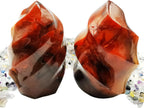 Healing Carnelian Crystal Tower Hand Carved Natural Carnelian Flame for Home Decoration Polished Red Agate Crystal Torch 1pc (100g/（4-5cm）)