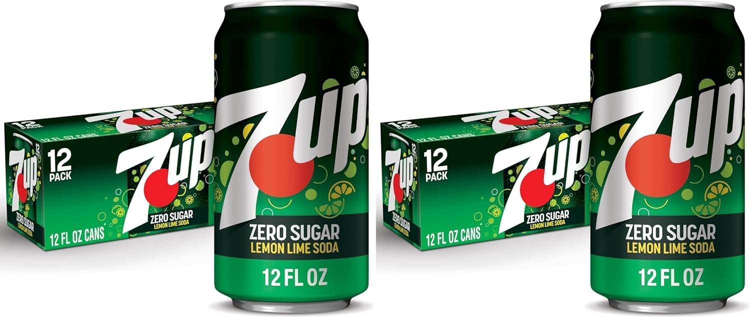 7UP Zero Sugar Lemon Lime Soda, 12 fl. oz. Cans, (Pack of 24)
