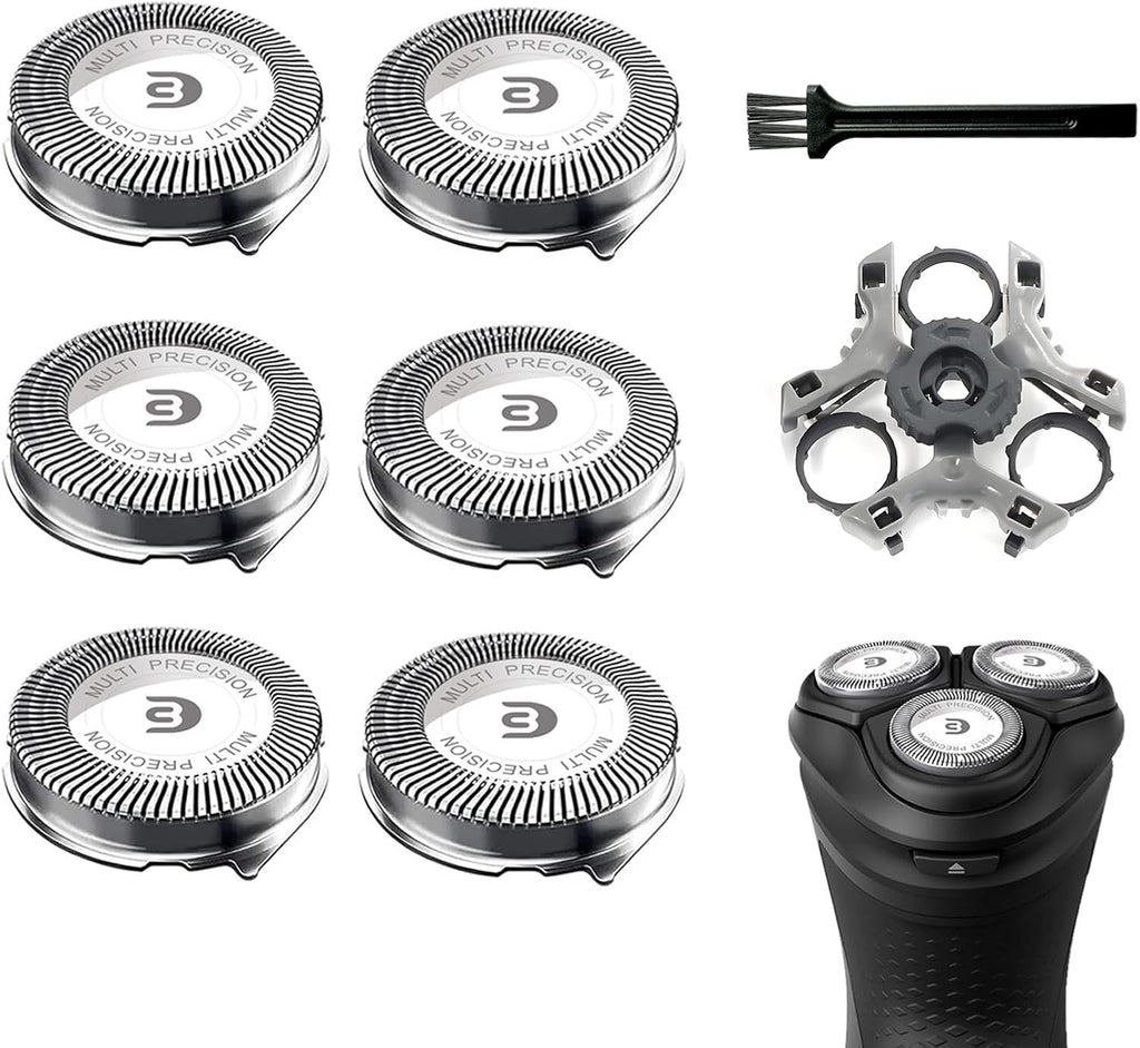 SH30 Replacement Heads Compatible with Philips Shavers Series 1000, 2000 And 3000, Replacement Blades for Norelco 3000 with 6pcs Blades And 1pcs Retaining Ring