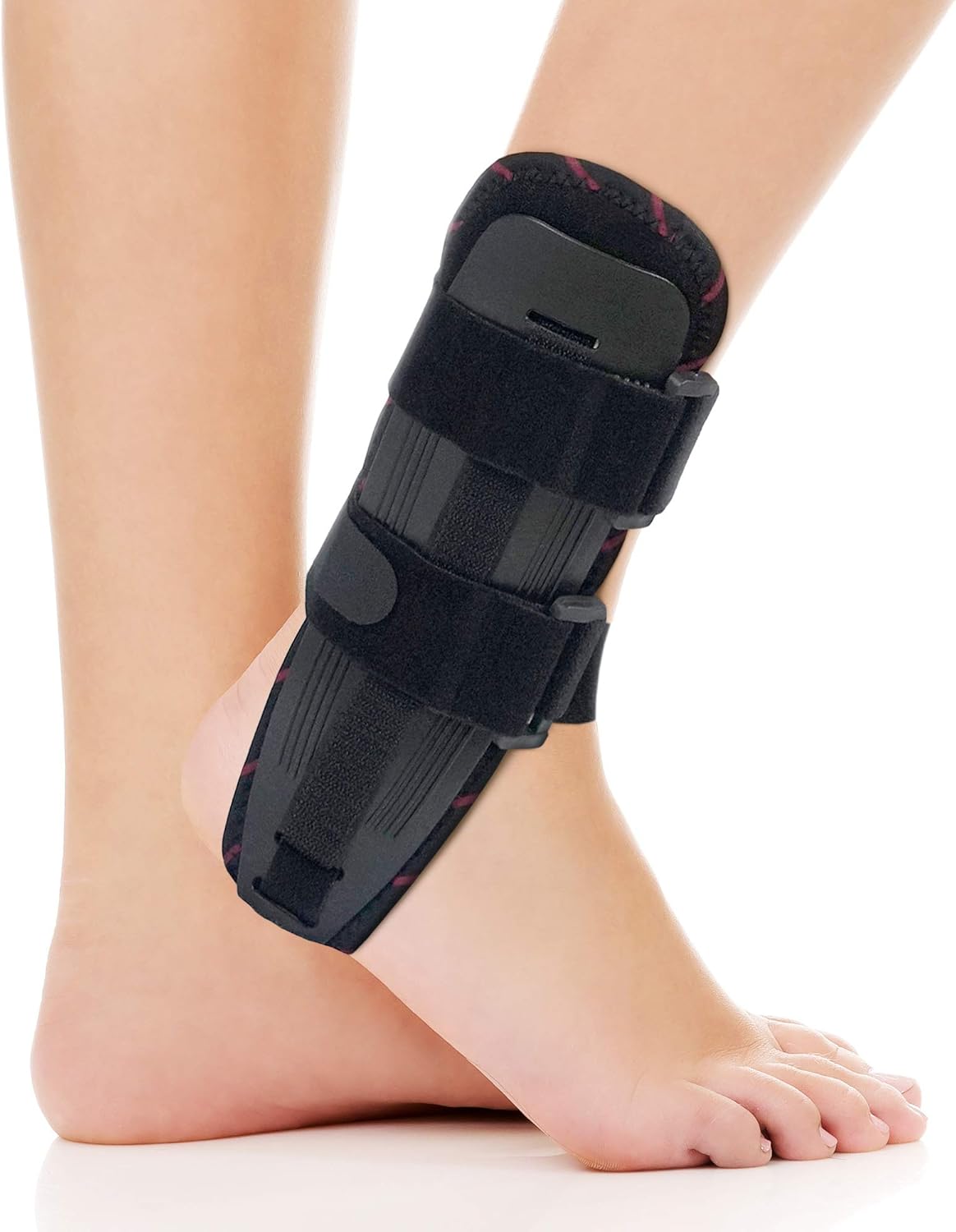 ORTONYX Ankle Stabilizer Brace, Stabilizing Stirrup Splint for Foot Injuries, Tendonitis, and Ankle Support, One Size Fits Most - Black - AB01