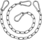 2 Pack Hanging Swing Chain with 4 Carabiners 25in, 660LB Capacity Heavy Duty Hammock Hardware Kit for Punching Bags, Swing Chairs, Indoor & Outdoor Gym (Silver)