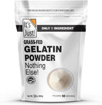 It's Just - 100% Gelatin Powder (2lb) Unflavored, Heavy Metal Tested, Grass-Fed Bovine (Beef) Source, Non-GMO, Keto Friendy, Perfect for Marshmallows, Gummies, Desserts, 32oz