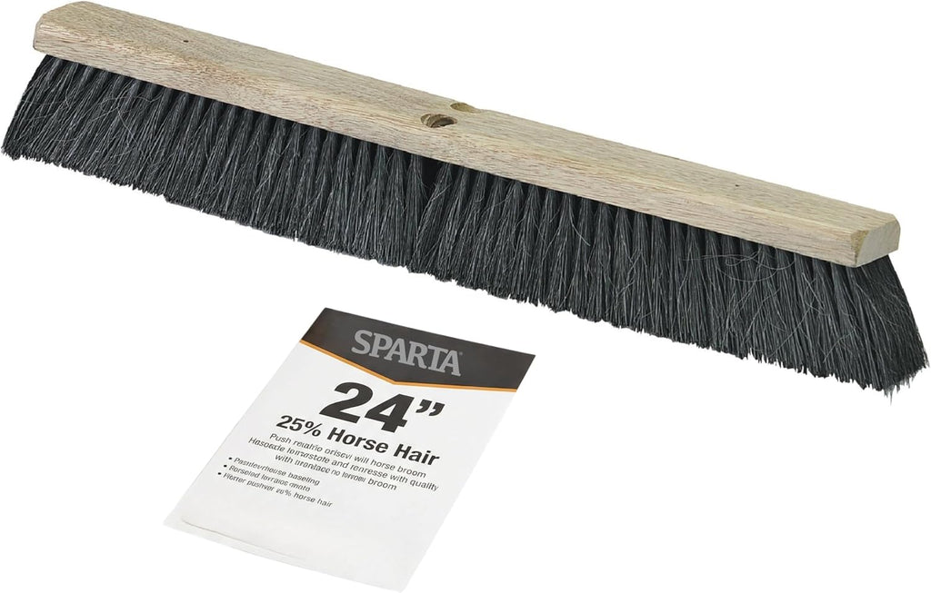 SPARTA Flo-Pac Horsehair-Blend Blend Sweep, Floor Sweep for Cleaning, 24 Inches, Black, (Pack of 12)