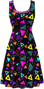 KiuLoam Womens Sleeveless Crew Neck Dresses Beach A-Line Dress Casual Party Flared Sundress Plus Size XS-4XL