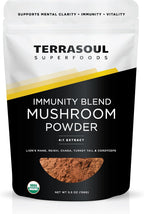 Terrasoul Superfoods Organic Five Mushroom Blend | Adaptogenic | USDA Organic, Vegan, Non-GMO, Gluten-Free | Reishi, Chaga, Lion’s Mane, Cordyceps, Turkey Tail