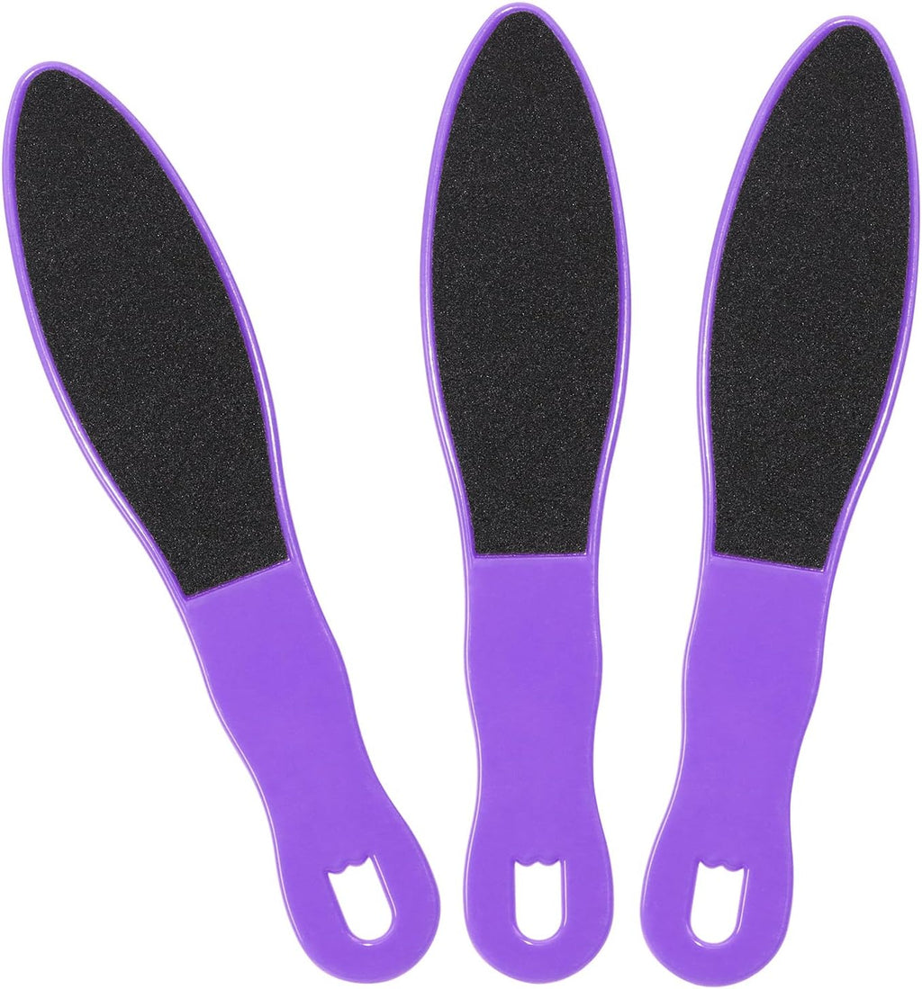 3pcs Foot File Callus Remover with Double-Sided Sand Paper Reusable Foot Scraper Pedicure Tool Foot Rasp Multi Purpose Feet Care Kit for Exfoliator Remover Dead Skin Hard Skin Calluse (Purple)