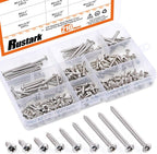 210-Pcs [# 6 5/16'' to 1-1/2''] 304 Stainless Steel Round Pan Head Phillips Cross Wood Screws Drive Self Tapping Drilling Screws Assortment Kit