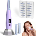 Sonic Dermaplane Razor for Women Face, Smooth Exfoliation & Peach Fuzz Facial Hair Removal, Edge Technology with LED Light, 3 Speeds Rechargeable Dermaplaning Tool with 12 Replacement Blades, Purple