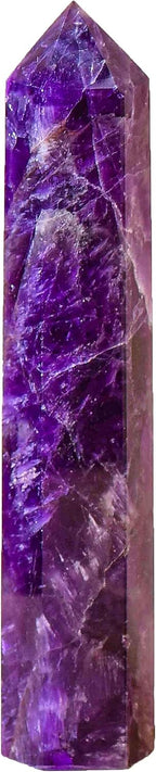 Large Natural Dream Amethyst Healing Crystal Wand 5.11-5.9" Natural Crystal Tower 6 Faceted Chakra Crystal Point Meditation Therapy Reiki Energy Stone Home Decor Collection Gift