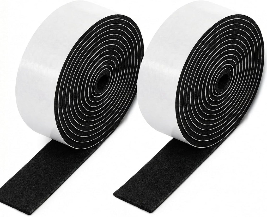 2 Rolls 60 X 1 Inch Felt Strips with Adhesive Backing, Non Slip Felt Tapes Felts Strips for Furniture Pads Furniture Self-Stick Heavy Duty Polyester for Protecting Hardwood Surfaces Floors Chair Wall