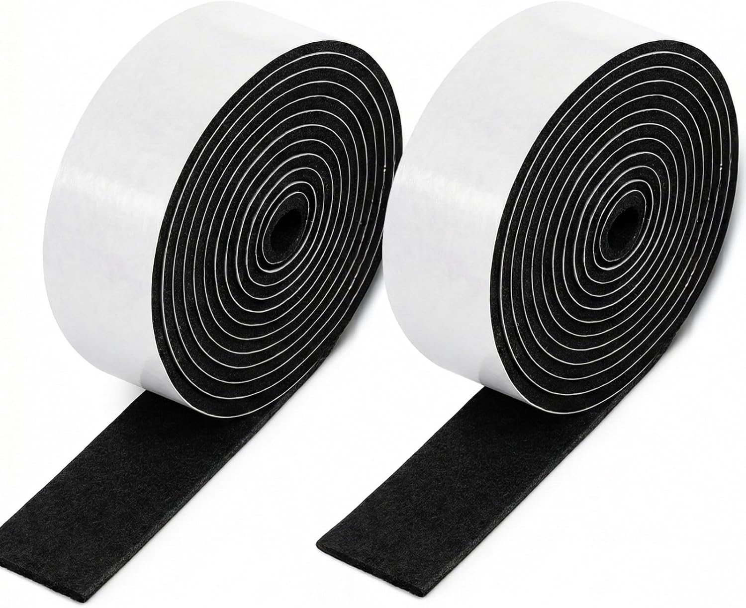 2 Rolls 60 X 1 Inch Felt Strips with Adhesive Backing, Non Slip Felt Tapes Felts Strips for Furniture Pads Furniture Self-Stick Heavy Duty Polyester for Protecting Hardwood Surfaces Floors Chair Wall