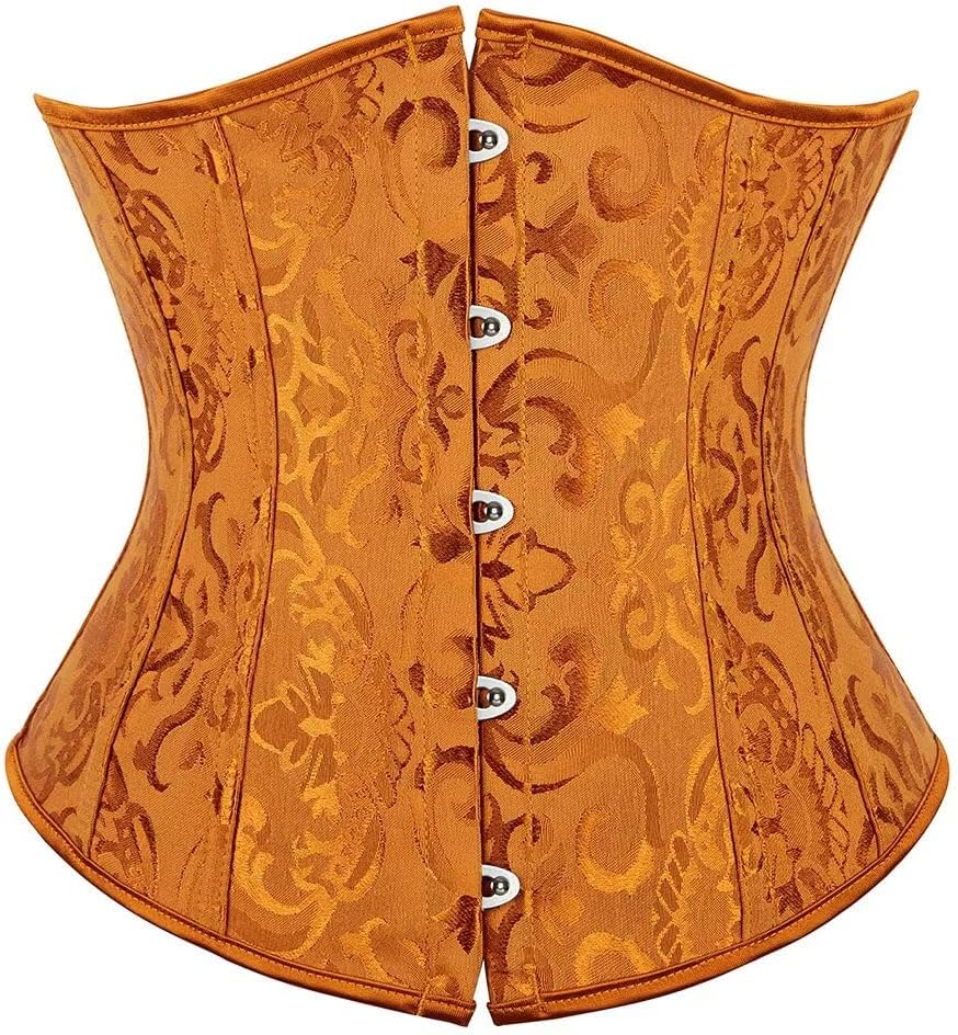 Underbust Corset Shaper Bustier top Waist Cincher Body Belt Satin lace up Boned Gothic Plus Size Lingerie