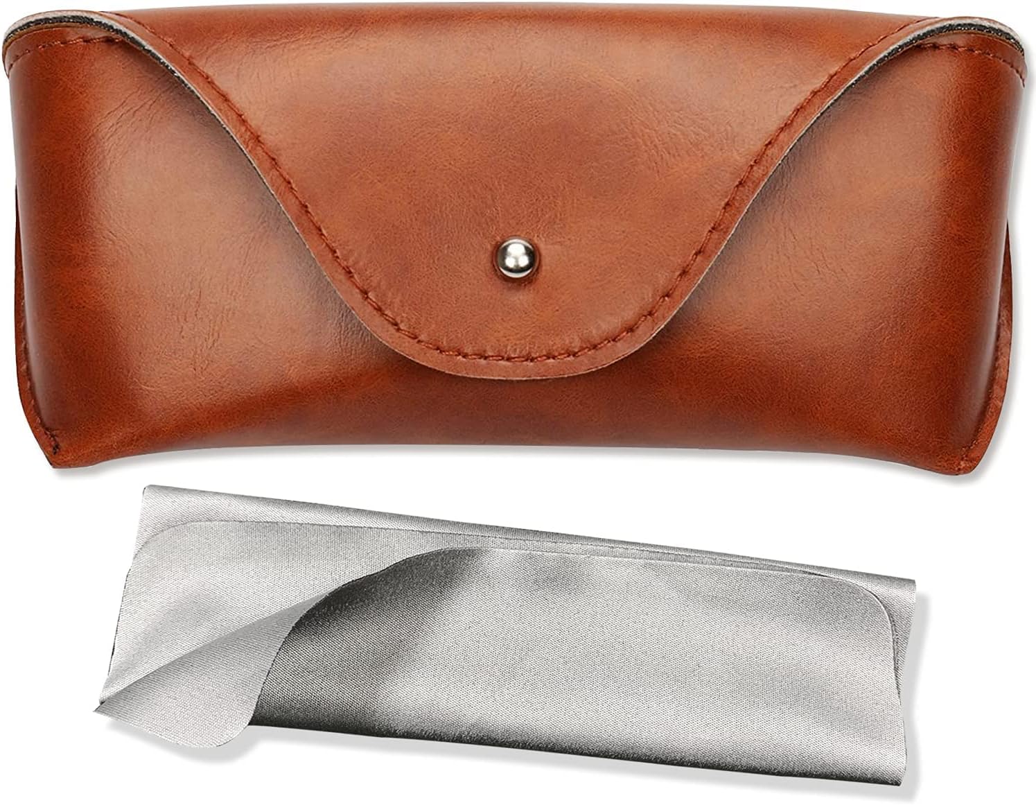 LogHog Portable Leather Glasses Case,Flexible Sunglasses Pouch Slim Case for Women Men Horizontal Eyeglass Case