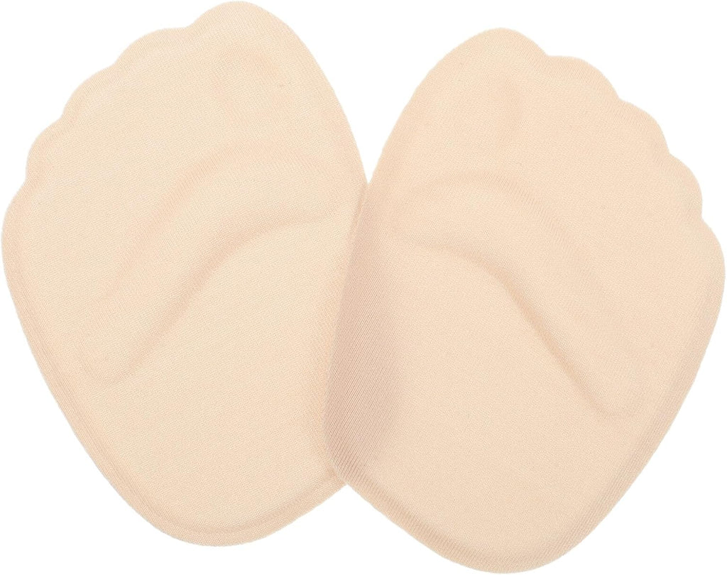 Beaupretty 2Pcs Forefoot Gel Pads for Women, Soft Ball of Foot Cushions, Metatarsal Relief Inserts, Non-Slip Beige Half-Size Silicone Insoles for High Heels and Foot Support