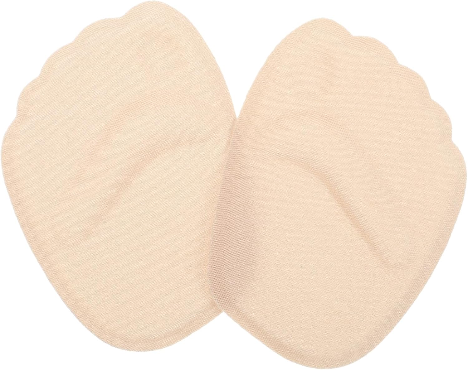 Beaupretty 2Pcs Forefoot Gel Pads for Women, Soft Ball of Foot Cushions, Metatarsal Relief Inserts, Non-Slip Beige Half-Size Silicone Insoles for High Heels and Foot Support