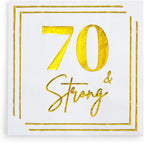 70th Birthday Cocktail Napkins, Gold Paper Napkin for 70 Years Old Bday Party Decorations, Men & Women, Elegant Milestone Celebration Tableware, Fabulous Gift Ideas, 50 Pack