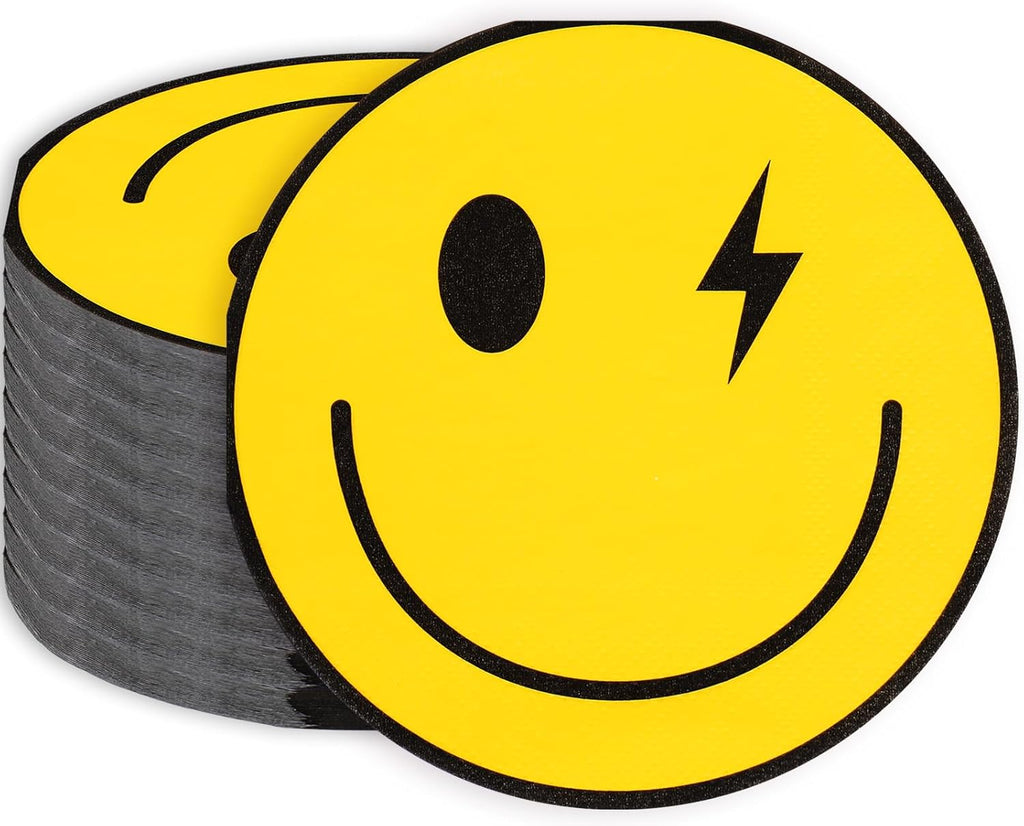 Whaline 100 Pcs Smiling Face Paper Napkins Yellow Happy Smile Disposable Napkins Funny Lunch Dinner Napkin for Preppy Birthday Holiday Party Table Supplies, 6.3 Inch