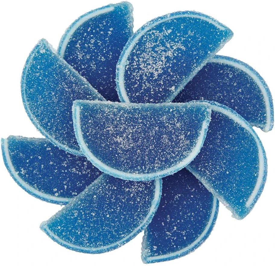 NY Spice Shop Blue Raspberry Fruit Slices Candy - 1 Pound Citrus Chewy Fruit Slices Jelly Candy - Old Fashioned Jelly Fruits Bulk Candies - Gummies Fruits Snacks for Holiday Snacking & Gifting
