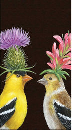Paperproducts Design Decorative Paper Guest Towels – Tabletop Disposable Guest Towels – For Lunch, Dinner, Birthdays, Parties, and the Bathroom – Set of 15, Vicki Sawyer, Goldfinch Couple Desing