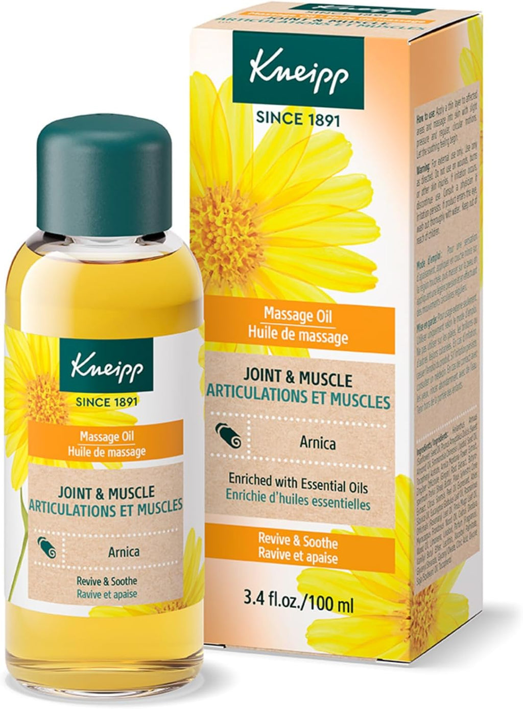 Kneipp Joint & Muscle Arnica Massage Oil - 3.4 fl oz - Good for Achy Joints & Sore Muscles - Vegan