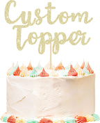 Personalized Cake Topper Birthday Cake Toppers 11 Colours Wedding Cake Topper with Any Text Age Glitter Double Sided Cake Decoration for Anniversary Baby Shower Graduation(Champagne Gold)