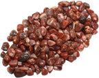 ZenQ 1 lb Red Agate Tumbled Stone Chips Crushed Natural Crystal Quartz Pieces