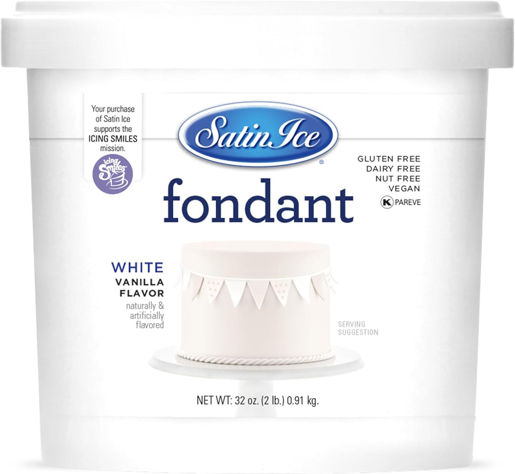 Satin Ice Fondant for Cake Decorating, White (2 Pound)