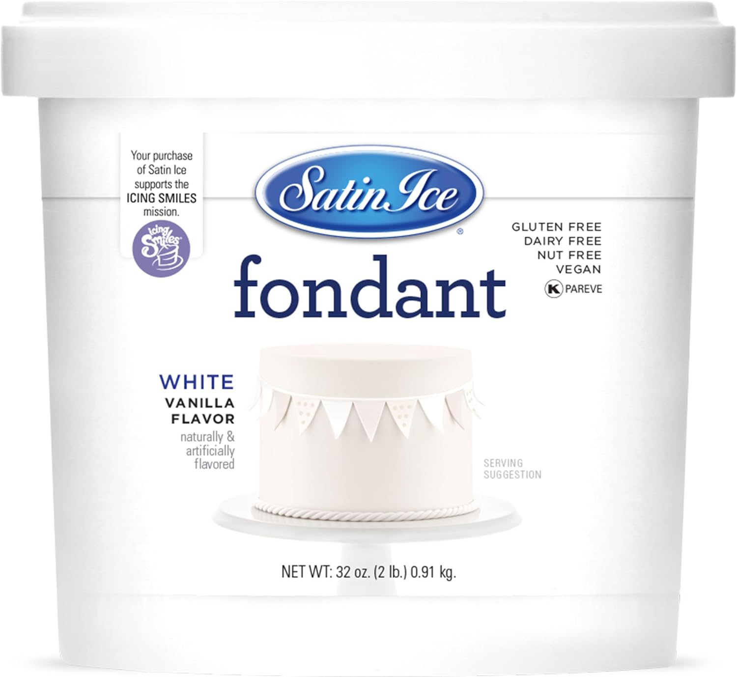 Satin Ice Fondant for Cake Decorating, White (2 Pound)