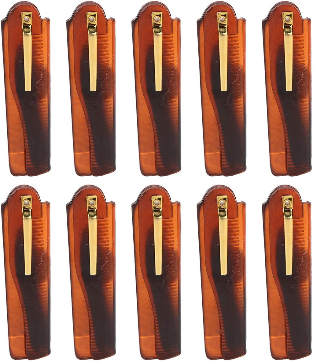 10 Pcs Folding Comb,Folding Pocket Comb Fine Tooth Comb Pocket Beard Comb Handmade Folding Pocket Comb for Styling Hair Mustache Beard