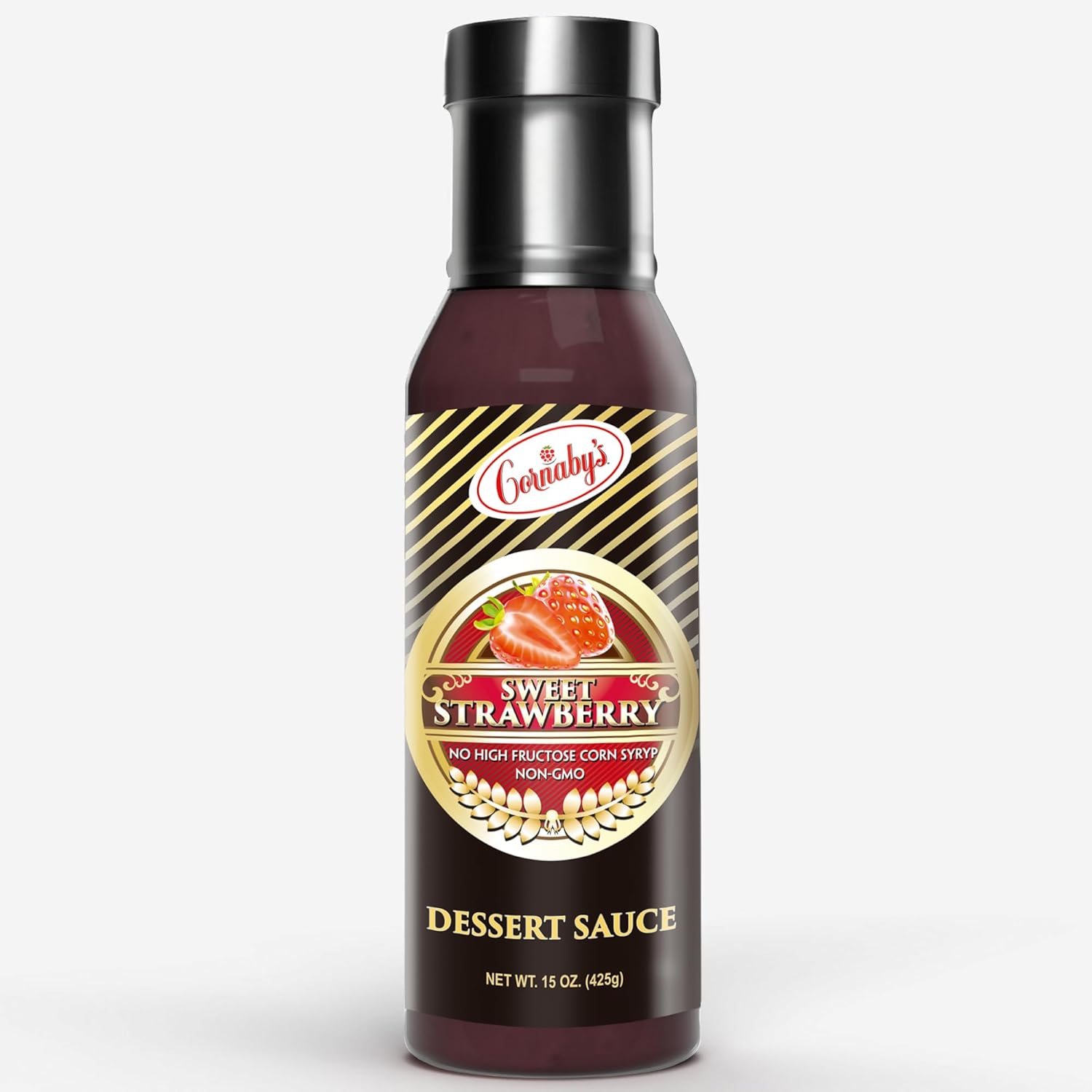 Cornaby's Gourmet Strawberry Dessert Sauce with Real Fruit Topping for Cakes and Ice Cream, 16oz, 1 Pack