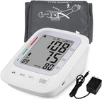 Electronic Blood Pressure Monitor, Upper Arm Automatic Digital BP Monitor Large Cuff, 2 Users 180 Memory Large Display, Irregular Heart Rate Indication, with DC Adapter for Home Use