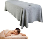 Massage Bed Sheet, Breathable Massage Table Skirt with Face Hole, Washable Reusable Beauty Bed Cover, Spa Bed Cover for Salon Massage, Grey, Massage Table Skirt