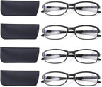 DOOViC 4 Pack Blue Light Blocking Reading Glasses for Men Women TR90 Sturdy Ultra Lightweight Readers 1.75 Strength