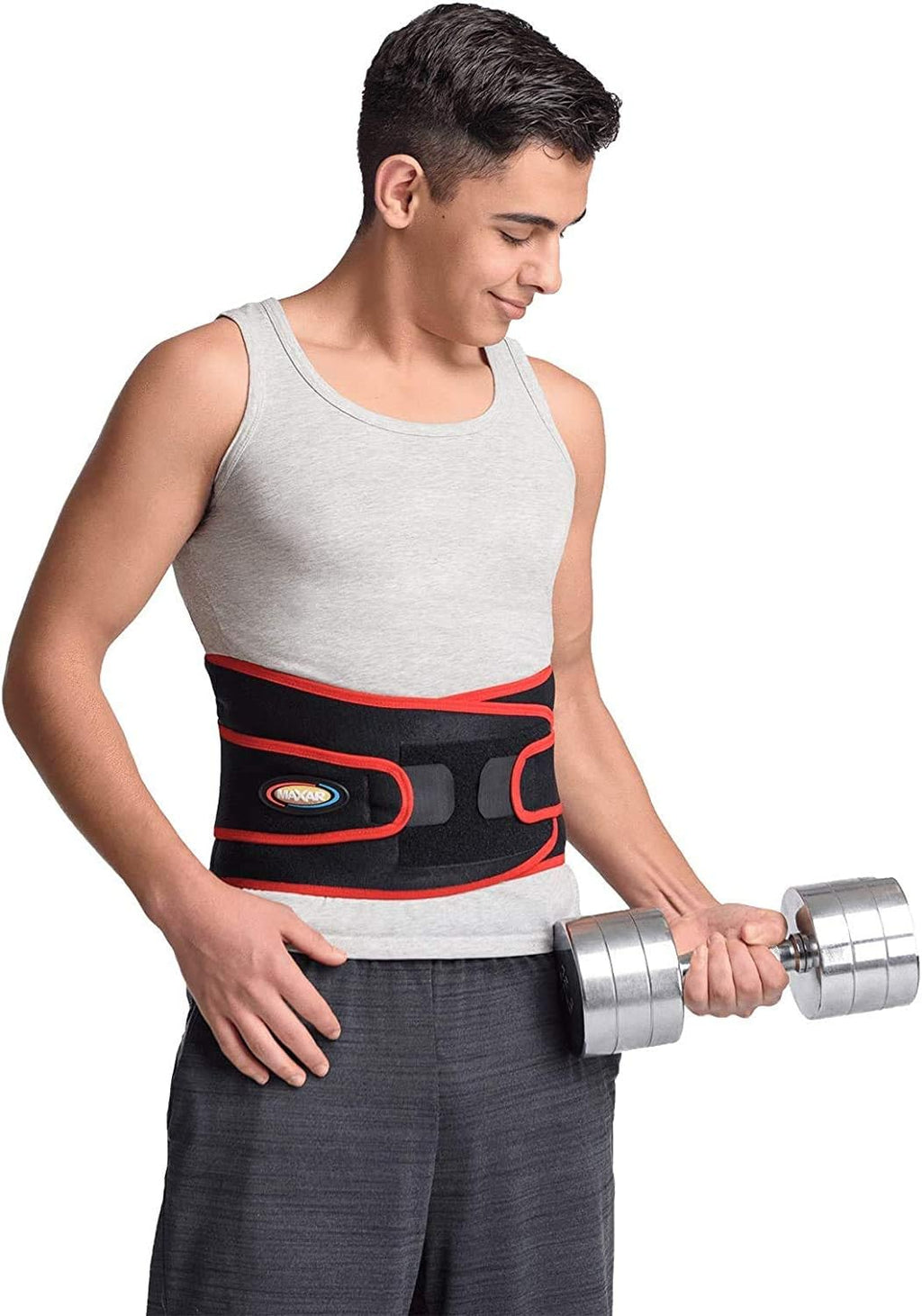 MAXAR Airprene Sports Back Brace W/ Powerful 18 Magnets, Warm & Breathable, Six Spring Metal Stays, Prevent Back Injuries, Support Belt for Lumbosacral, Heavy Lifting & Lower Back Pain, BMS-512 M, Black
